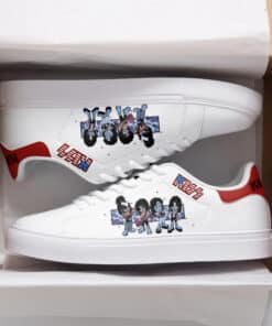 Kiss Band White And Red Stan Smith Shoes V98