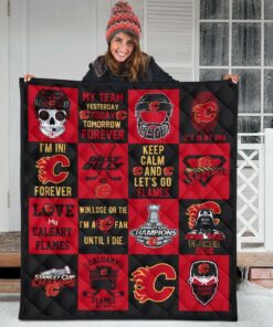 Calgary Flames Blanket Quilt2 B93