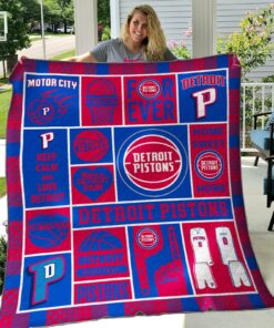 Detroit Pistons Blanket Quilt B93
