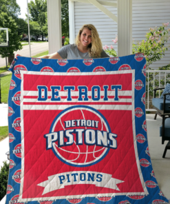 Detroit Pistons Blanket Quilt v3 B93