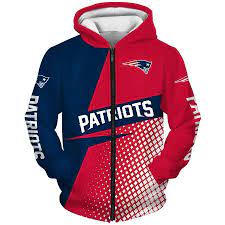 New England Patriots  3D Zip Hoodie 1 NT