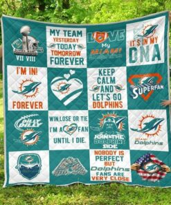 Miami Dolphins Blanket Quilt v3 B93