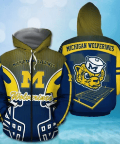 Michigan Wolverines 3D Zip Hoodie 2 NT