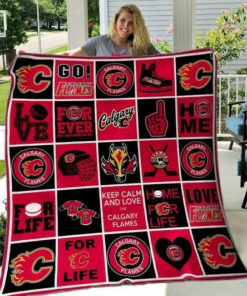 Calgary Flames Quilt Blanket TT