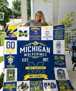 Michigan Wolverines Blanket Quilt 3 NT